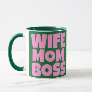 Retro groene roze grappige Moederdag foto  Mok