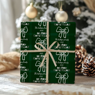 Retro groene ruit Kerstmis met een vleugje waanzin Cadeaupapier