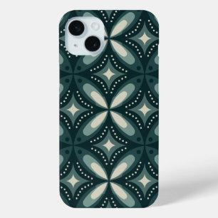 retro groene vormen iPhone 15 mini hoesje