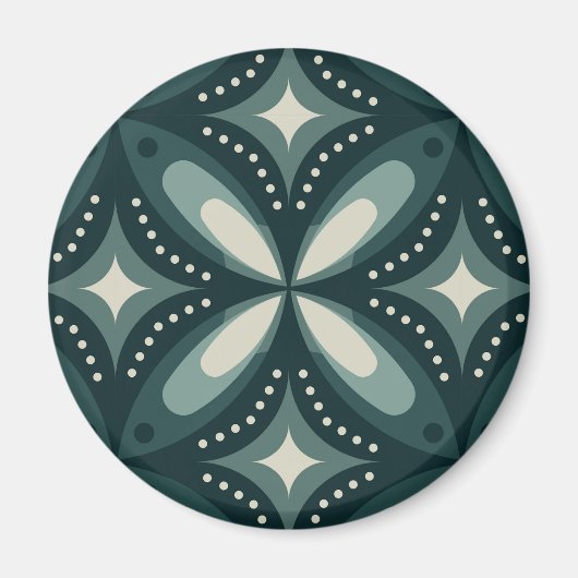 retro groene vormen magneet (Voorkant)