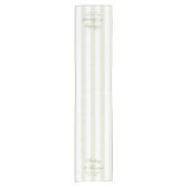 Retro groene witte strepen script bruiloft korte tafelloper (Voorkant)