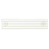 Retro groene witte strepen script bruiloft korte tafelloper (Horizontaal)