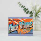 Retro groet uit New York City Briefkaart (Staand voorkant)
