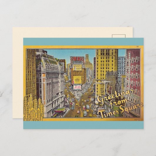 Retro groet vanuit Times NY Square Briefkaart (Voorkant / Achterkant)
