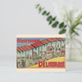 Retro groet voor Wilmington Delaware  Briefkaart (Staand voorkant)
