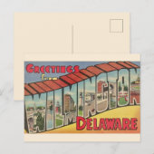 Retro groet voor Wilmington Delaware  Briefkaart (Voorkant / Achterkant)