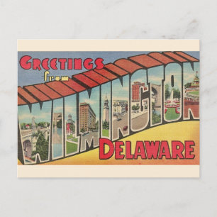 Retro groet voor Wilmington Delaware  Briefkaart