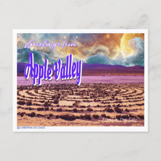 Retro groeten uit Apple Valley Lake Briefkaart