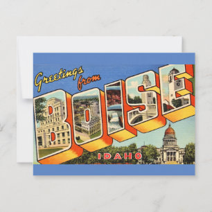 Retro groeten uit Boise Briefkaart