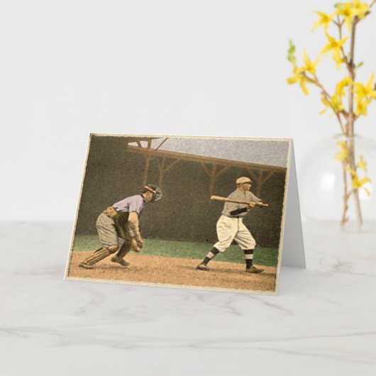 Retro Groeten van het Honkbal van de Stijl Kaart (Gele Bloem)