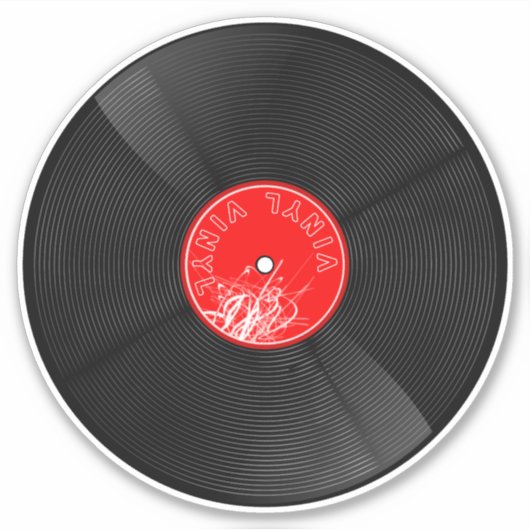 Retro groeven: Vinyl Record Illustratie Sticker (Voorkant)