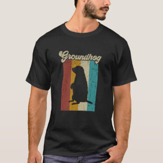 retro-grondhog voor Mannen op de grondhog T-shirt