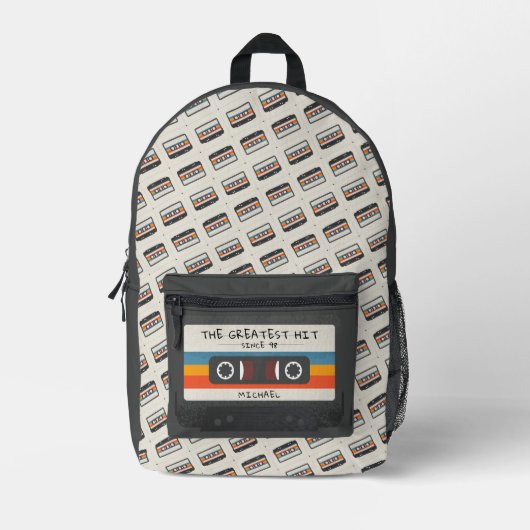 Retro grootste hit Cassettebandje Pattern Bedrukte Rugzak (Voorkant)