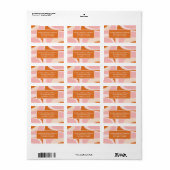 Retro Groove Roze en Oranje Abstract Patroon Etiket (Full Sheet)