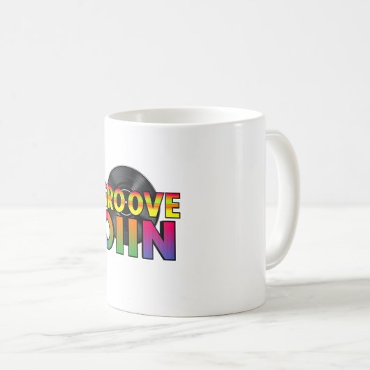 Retro Groove Vinyl Record Icon Mok (Voorkant rechts)