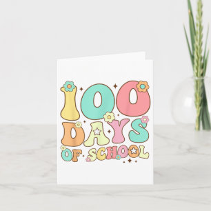 Retro Groovy 100 Dagen Gelukkige 100ste Dag van Sc Kaart