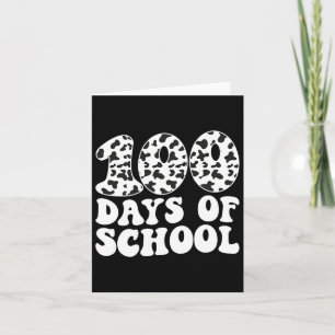 Retro Groovy 100 dagen Koe op school drukken 100e Kaart