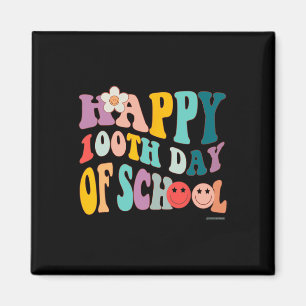 Retro Groovy 100 dagen school voor Teache Magneet