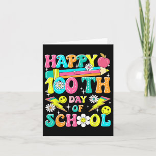 Retro Groovy 100ste Dag van de School Leraren Kind Kaart