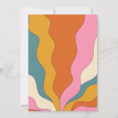 Retro Groovy 1960s Hippie thema uitnodiging (Achterkant)