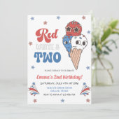 Retro Groovy 4 juli Kind 2e verjaardagsfeestje Kaart (Staand voorkant)