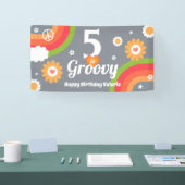Retro Groovy 5e Verjaardag Banner (Beurs)