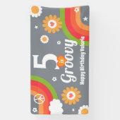 Retro Groovy 5e Verjaardag Banner (Verticaal)