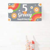 Retro Groovy 5e Verjaardag Banner (Insitu)