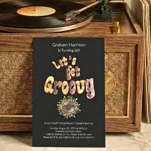 Retro Groovy 60e verjaardagsuitnodiging Kaart