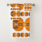 Retro Groovy 60's 70's Bubbles Patroon Bad Handdoek (Insitu)