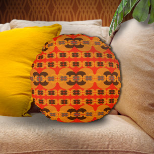 Retro Groovy 60's 70's Bubbles Patroon Rond Kussen