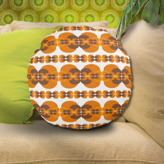 Retro Groovy 60's 70's Bubbles Patroon Rond Kussen