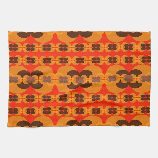 Retro Groovy 60's 70's Bubbles Patroon Theedoek (Horizontaal)