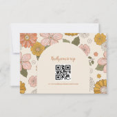 Retro Groovy 70-er jaren thema gedempte kleuren tr RSVP Kaartje (Voorkant)