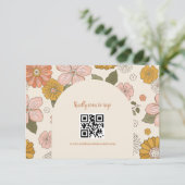 Retro Groovy 70-er jaren thema gedempte kleuren tr RSVP Kaartje (Staand voorkant)