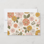 Retro Groovy 70-er jaren thema gedempte kleuren tr RSVP Kaartje (Achterkant)