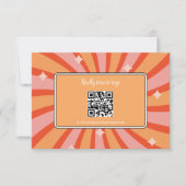 Retro Groovy 70'er jaren thema gedempte kleuren tr RSVP Kaartje (Voorkant)