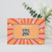 Retro Groovy 70'er jaren thema gedempte kleuren tr RSVP Kaartje (Staand voorkant)