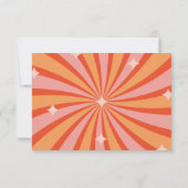 Retro Groovy 70'er jaren thema gedempte kleuren tr RSVP Kaartje (Achterkant)