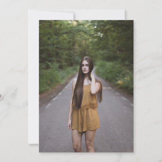 Retro Groovy 70s 80s Hippie Cute Photo Afstuderen Kaart (Achterkant)