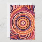 Retro Groovy 70s abstracte patroonbruiloft Save The Date (Achterkant)