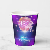 Retro Groovy 70s Disco Ball Verjaardagsfeest Papieren Bekers (Voorkant)