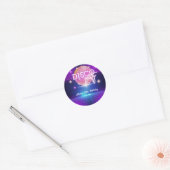 Retro Groovy 70s Disco Ball Verjaardagsfeest Ronde Sticker (Envelop)