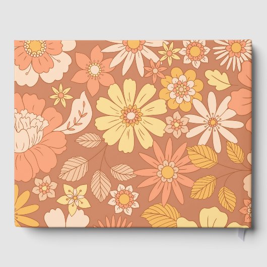 Retro Groovy 70's Gemuteerde tenteenbruiloft Gastenboek (Achterkant)