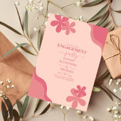 Retro Groovy 70's Gemuteerde tenteenbruiloft Kaart