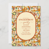 Retro Groovy 70's Gemuteerde Tones Wedding Invit Kaart (Voorkant)