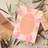 Retro Groovy 70's Gemuteerde Tones Wedding Invit Kaart