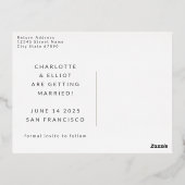 Retro Groovy 70s Gold Foil Save the Date Briefkaar Folie Uitnodiging Briefkaart (Achterkant)