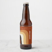 Retro Groovy 70s golvende Sinaasappel aangepaste b Bier Etiket (Voorkant)