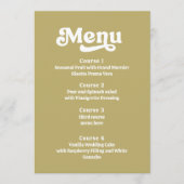 Retro Groovy 70s Groen Roze Bruiloft Menu (Voorkant)